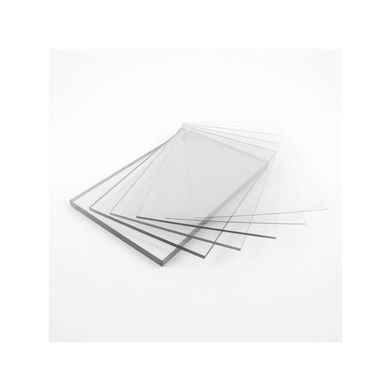 Plaque plexiglass transparent vert brillant sur mesure coulé 3mm